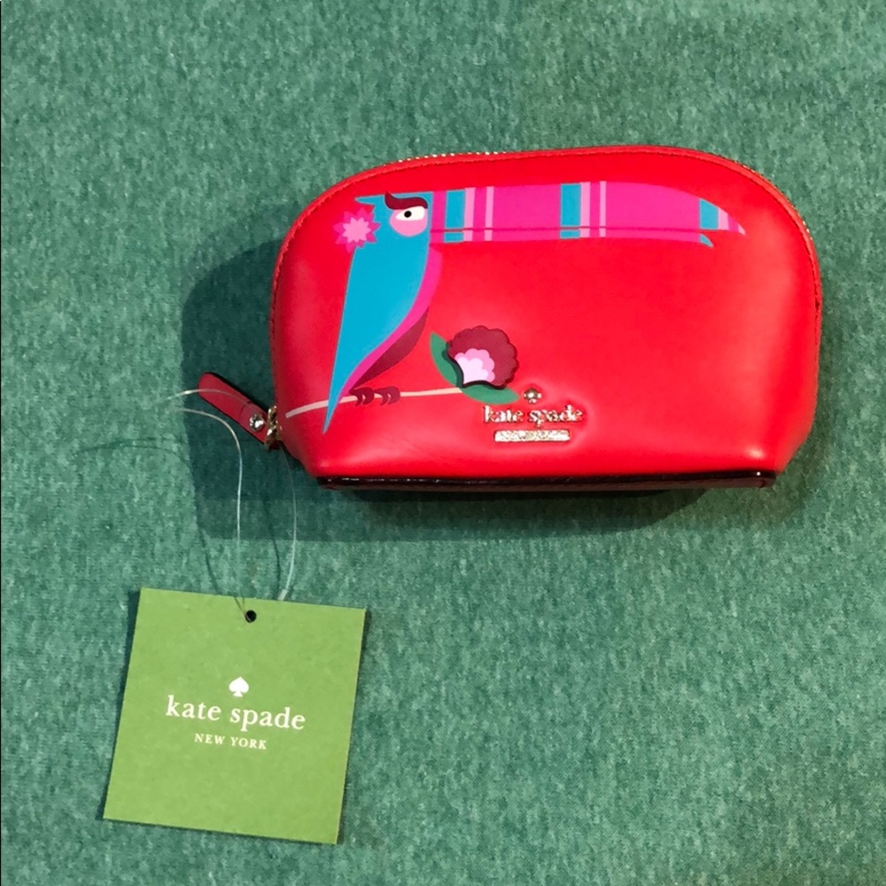 Toucan Appliqué Red Coin Purse